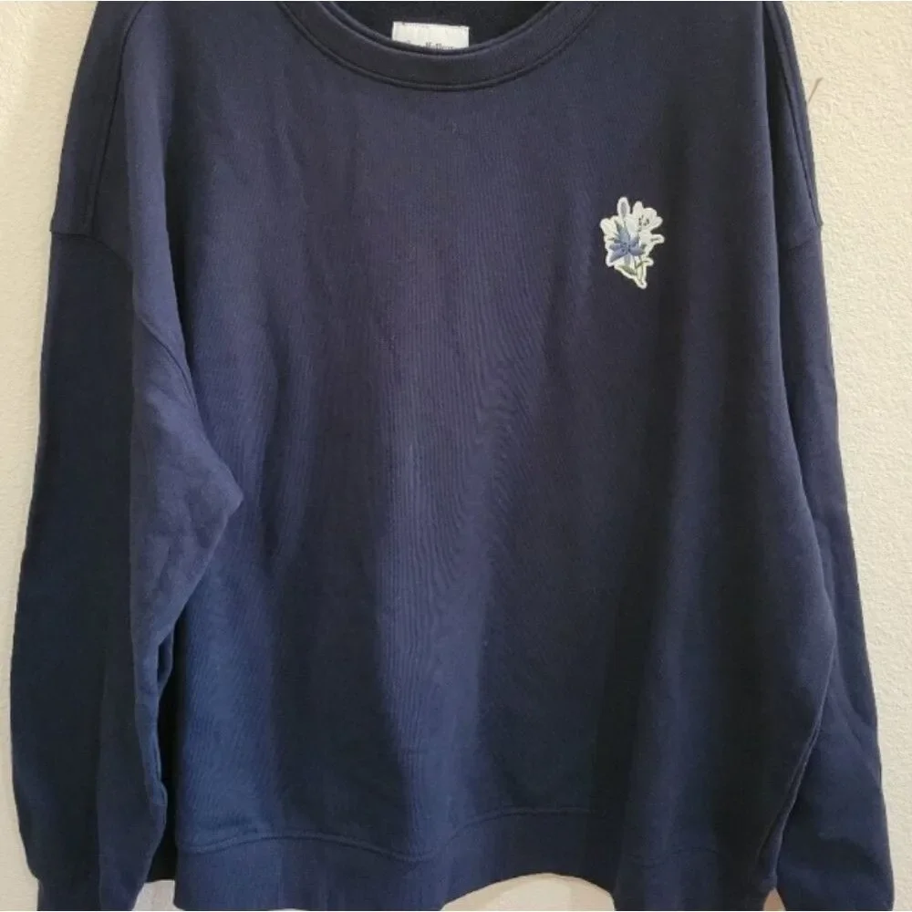 Goodfellow & Co Dark Blue Crewneck Sweatshirt Mens Small Oversized Unisex